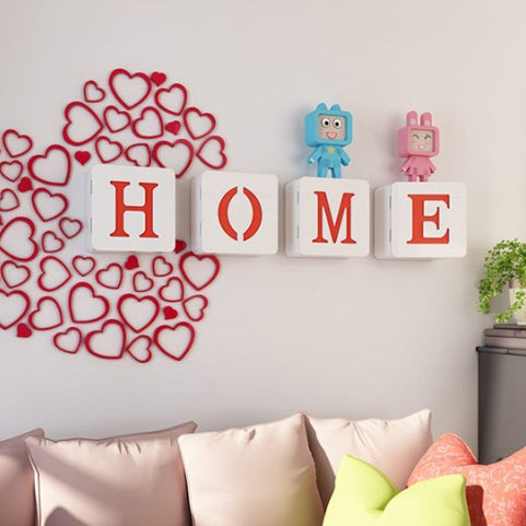 Square Wall Storage Shelf Unit Rack Door Shelves Floating Bookshelf White Home