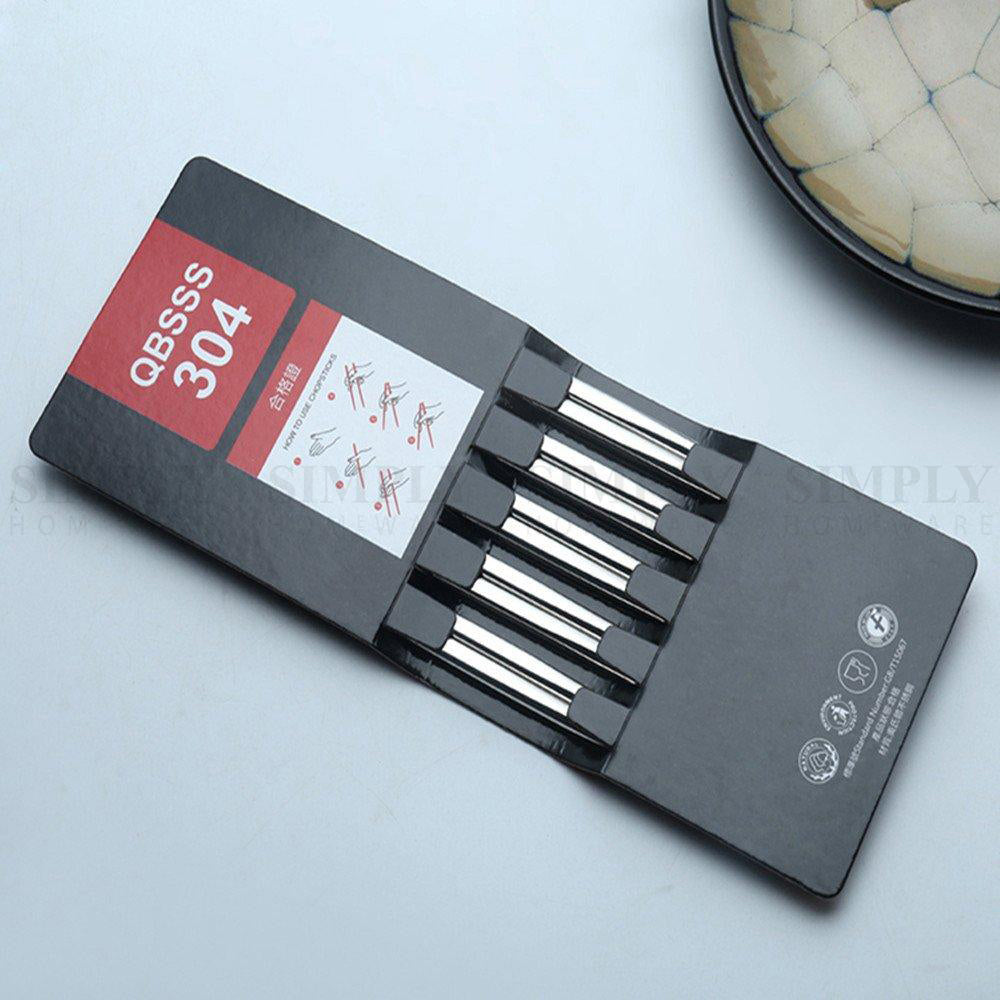 Stainless Steel Chopsticks 304 Set Bulk Silver Metal Korean Asian Japanese Gift - Simply Homeware