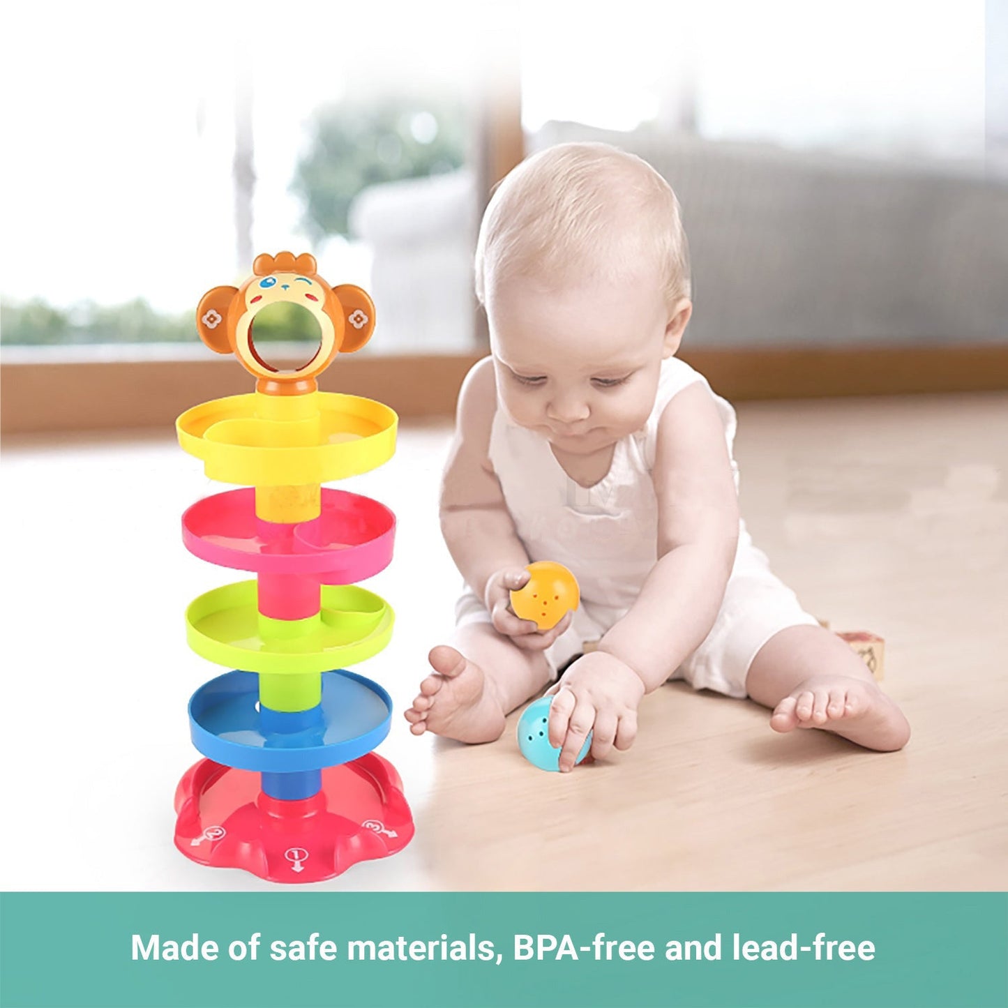 Truboo Roll Ball Toy Kids 5 Layer Drop Tower Baby Toddler Swirling Educational