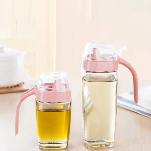 2x Glass Oil Pourer Bottle Dispenser Olive Vinegar 500ml Kitchen Leak-Proof AU