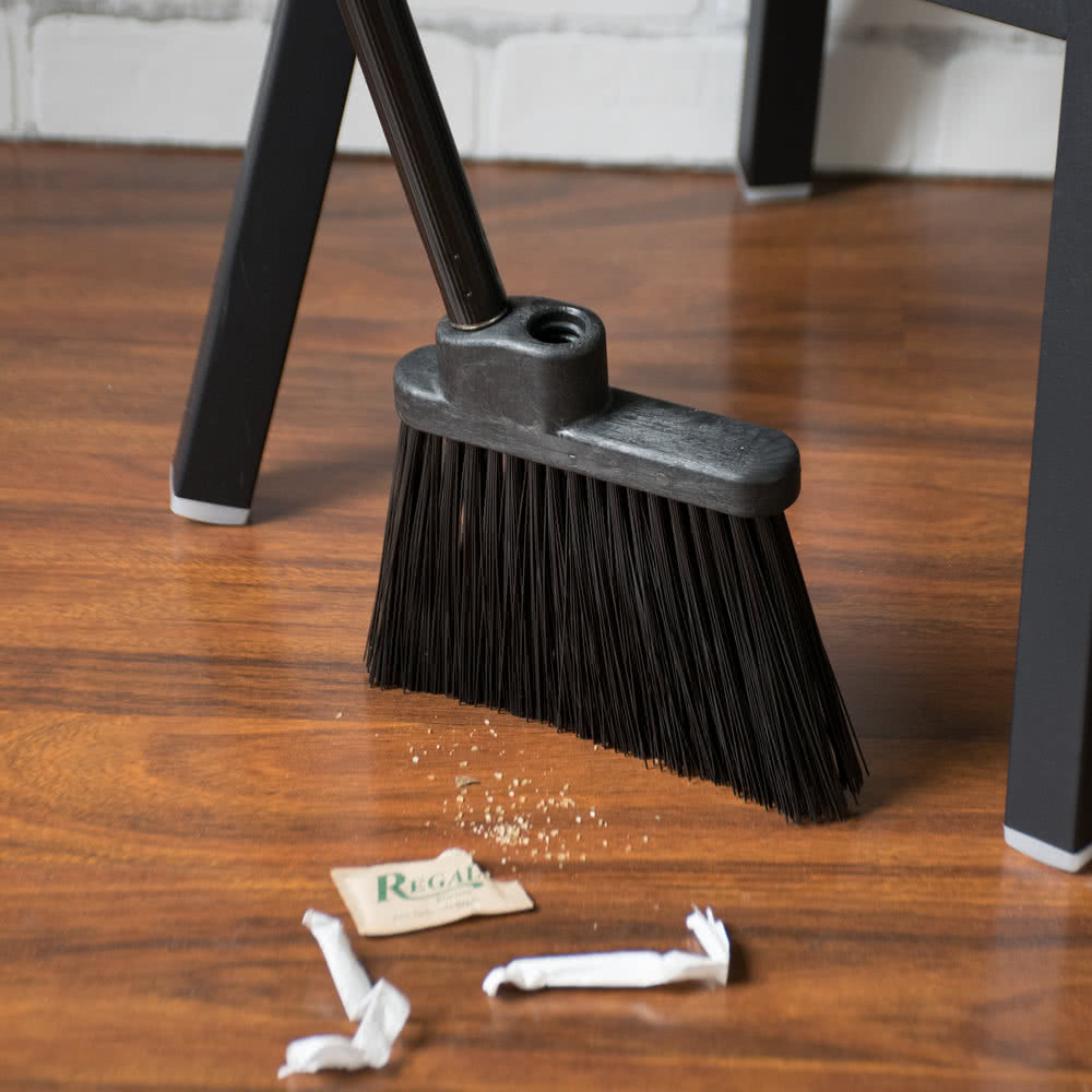 Dustpan and Brush Broom Set Dust Pan Long Black Sweep Lobby Garden Lid Cover 95