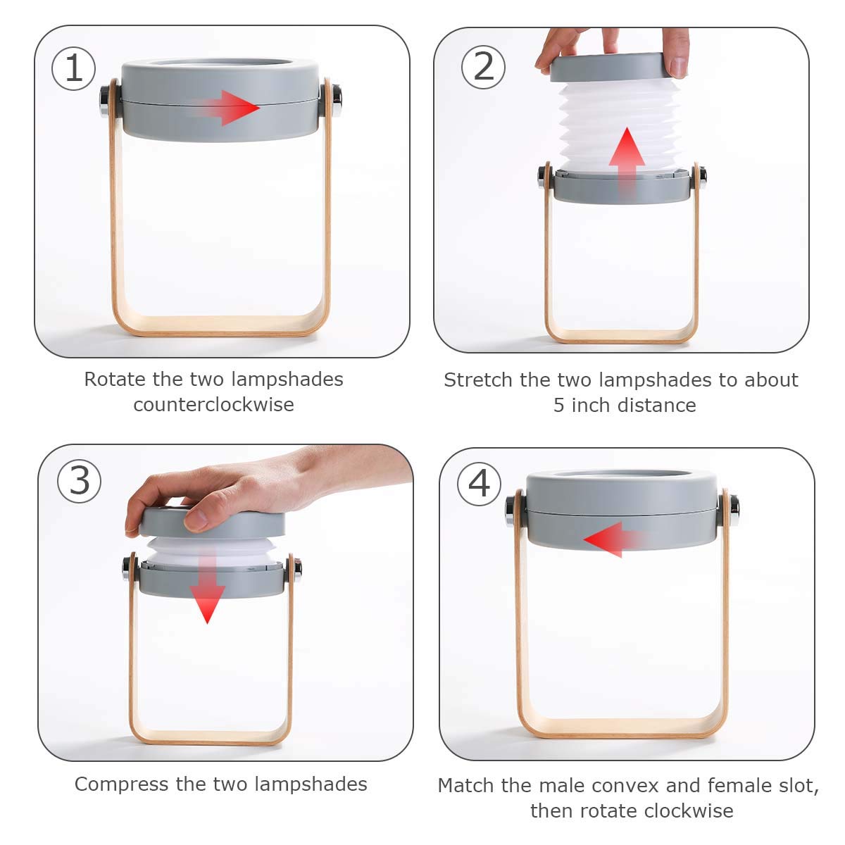 Kartech Portable LED Lamp Lantern Rechargeable Battery Table Touch Reading Campi