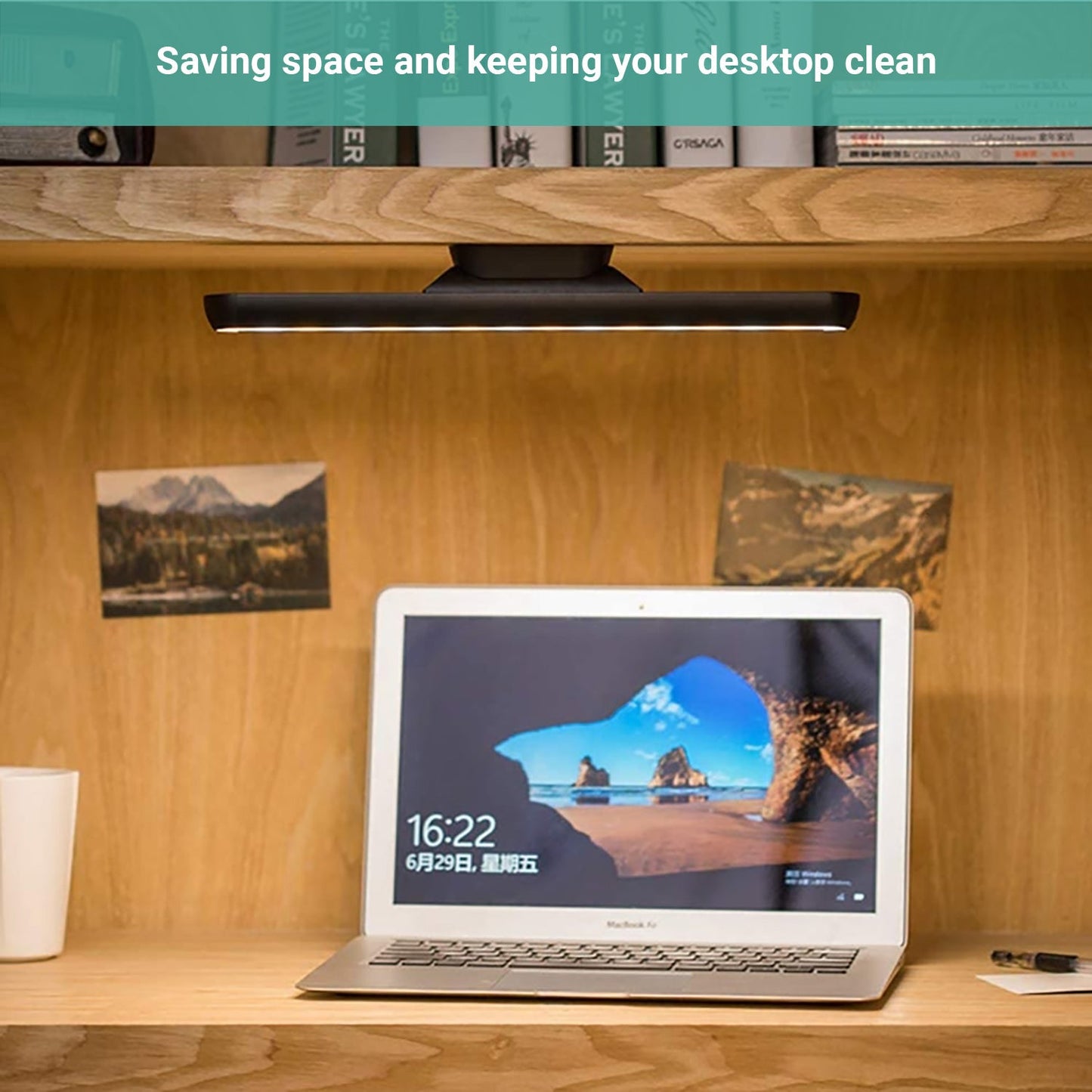Lecluse LED Desk Lamp USB Rechargeable Learning Light Eye Protection Cabinet
