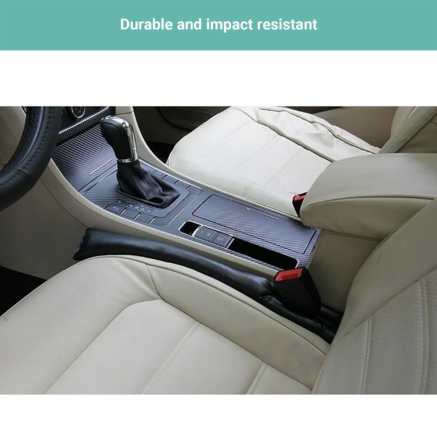 2x Kartech Car Seat Gap Filler Leakproof Blocker PU Leather Spacer Protector