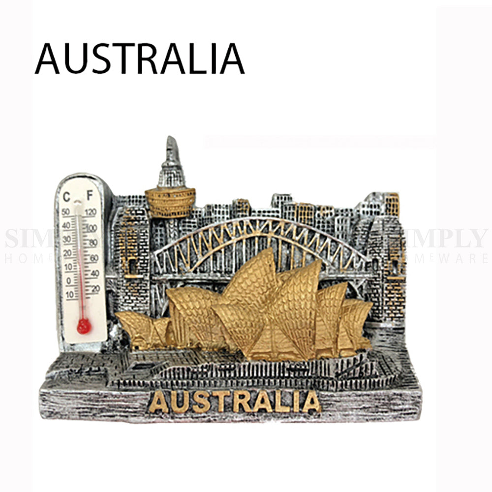 2x Australian Souvenirs Fridge Magnets Sydney Melbourne Thermometer Aussie Gift - Simply Homeware