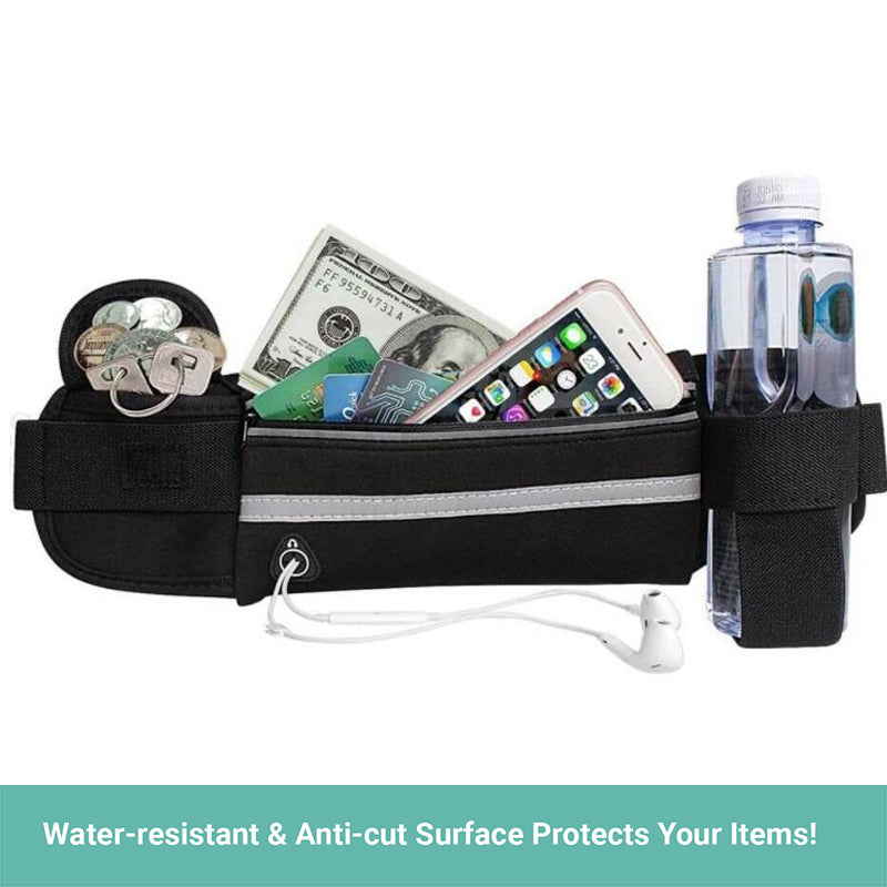 Crocox Waist Pack With Water Bottle Holder Running Belt Waist Bag Outdoor Sport