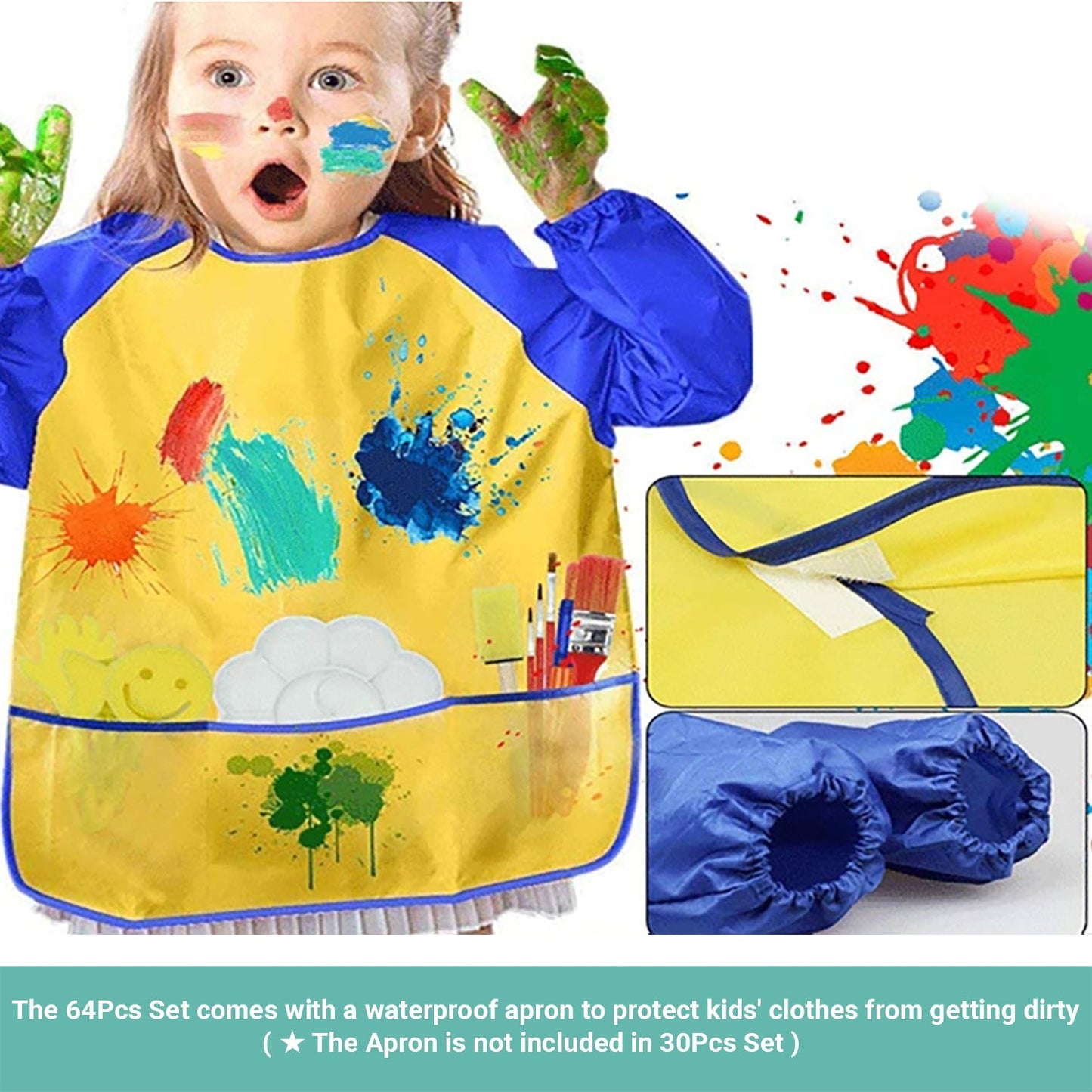 Truboo Kids Painting Brush Set Toy Sponge Children DIY All in One Art Kit 30/64P