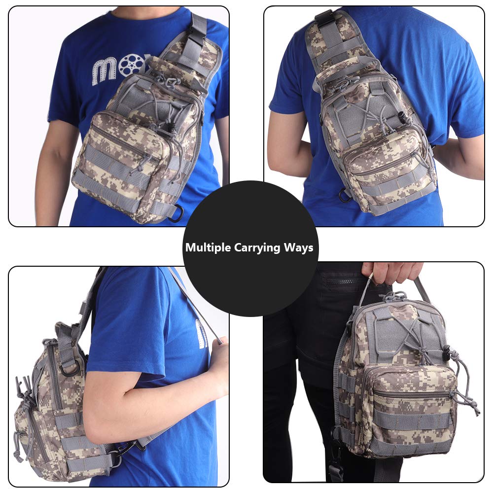 Crocox Tactical Shoulder Bag Sling Messenger Military Chest Pack Fanny Backpack