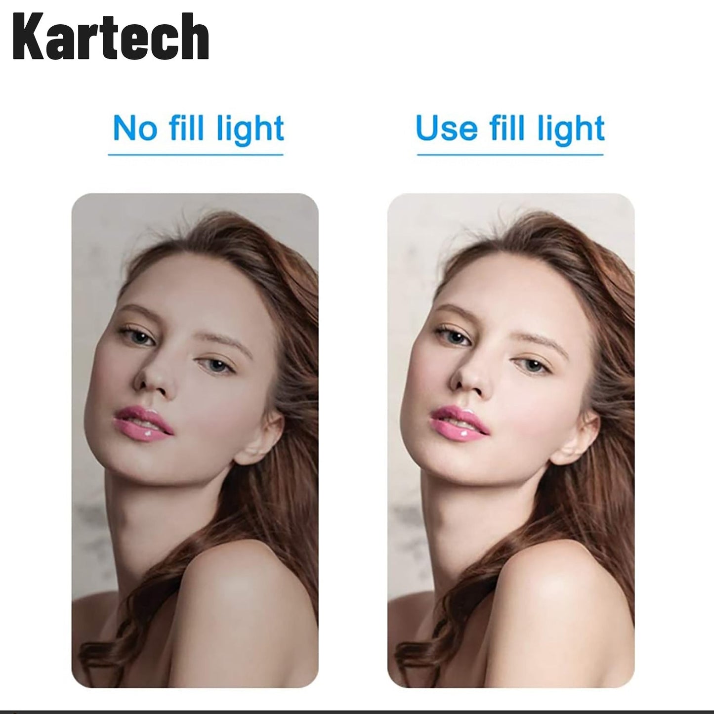Kartech Ring Light Stand Foldable LED Diffuser Selfie Live Streaming YouTube