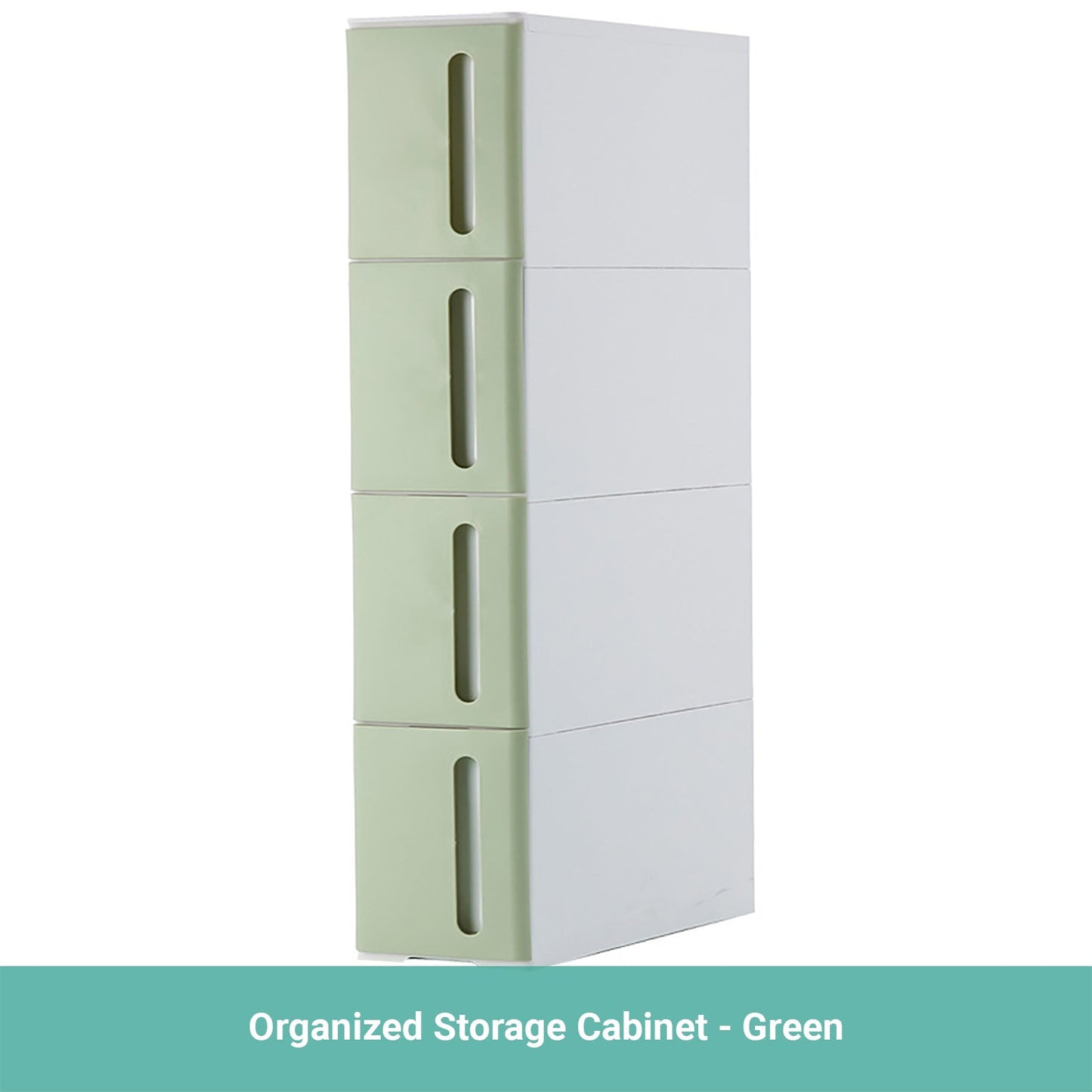 Lecluse Rolling Storage Drawer Cabinet Slim Plastic Cart On Wheel 4-Tier