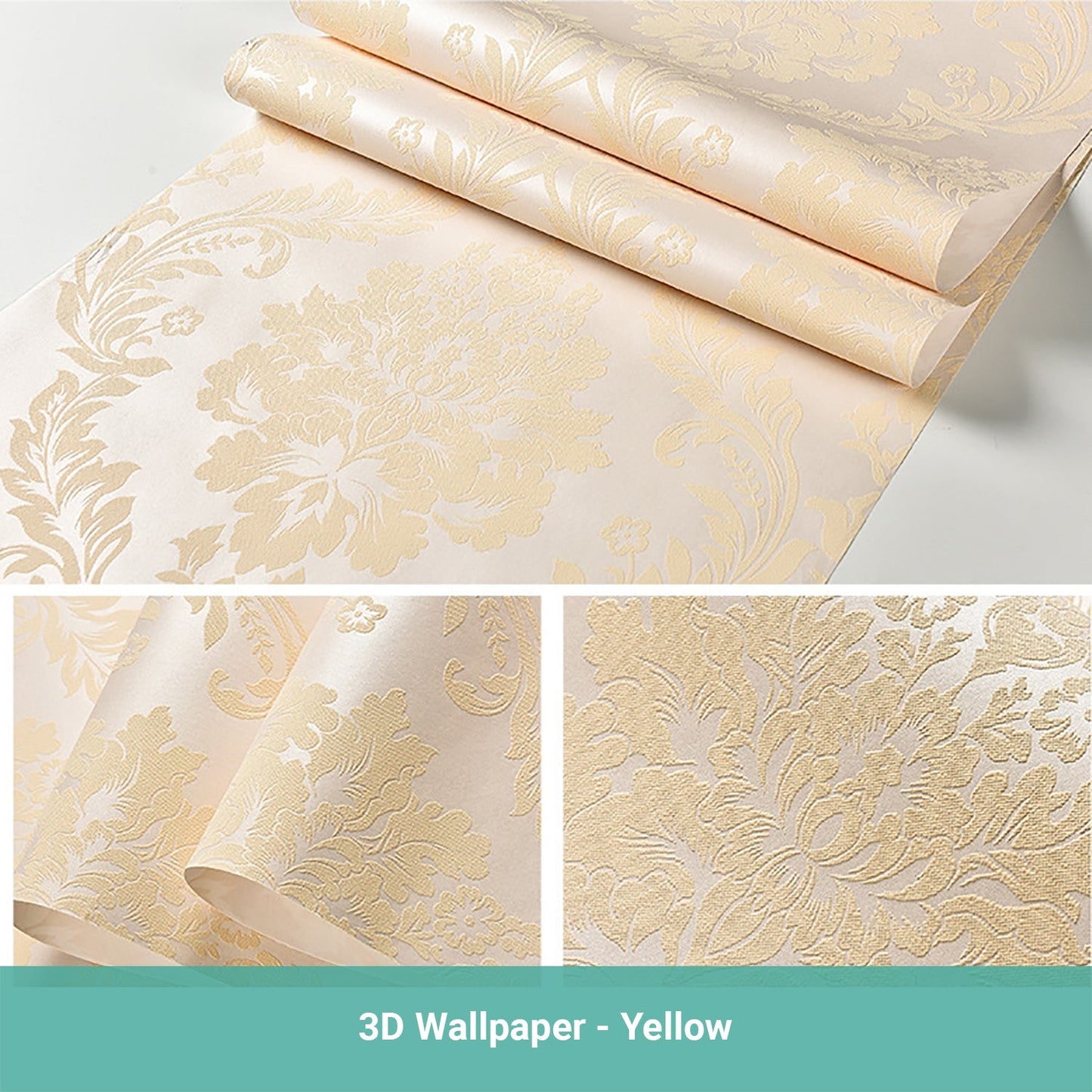 Wasel 3D Luxury Damask Wallpaper Nordic Embossed Texture Paper Roll Bedroom Stic