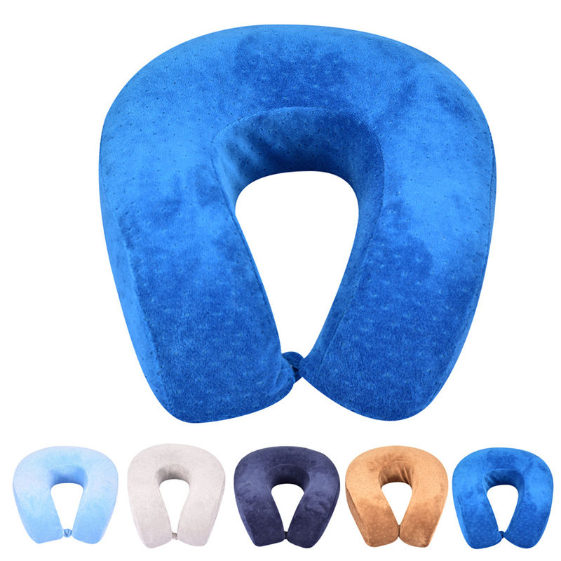2x Travel Neck Pillow Memory Airplane U Shaped Cushion Support Plane Washable