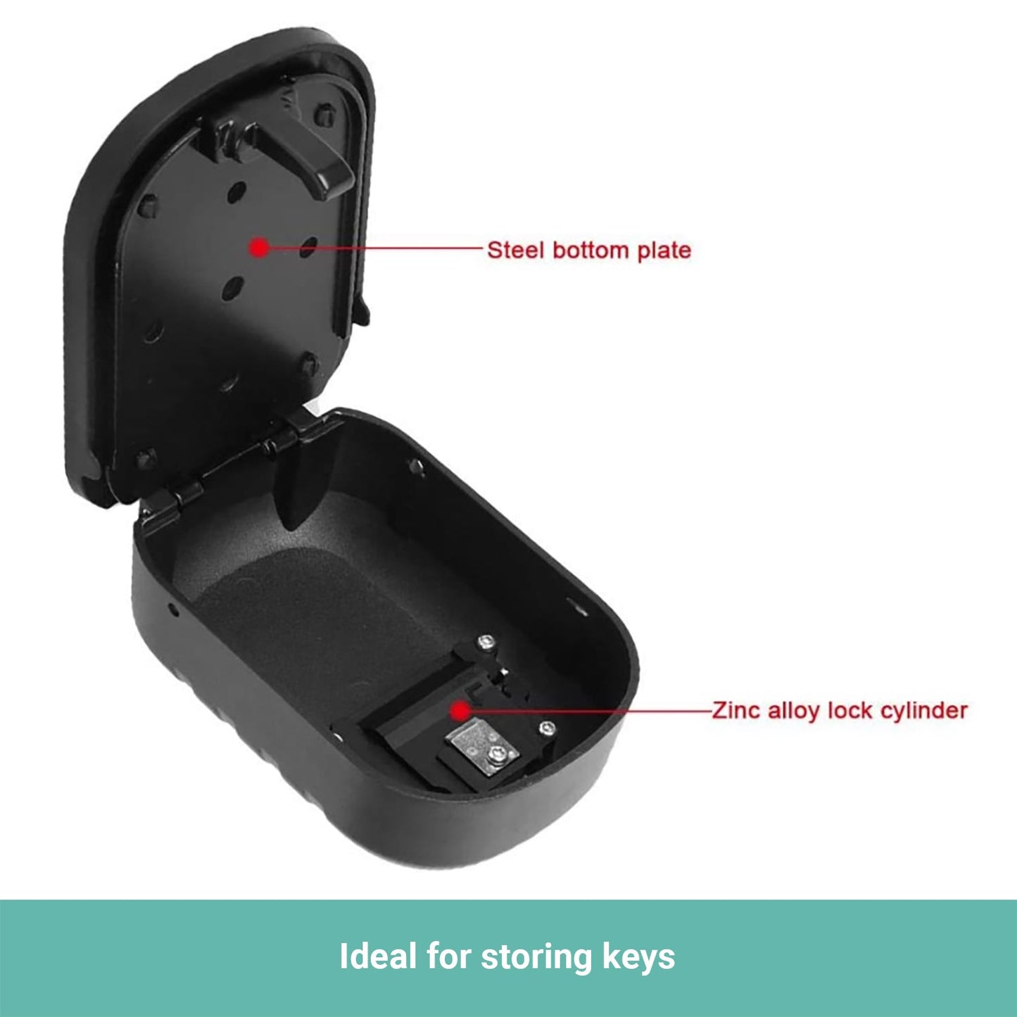 Lecluse Key Lock Box Storage Case Wall Mounted 4 Digit Password Security Hider