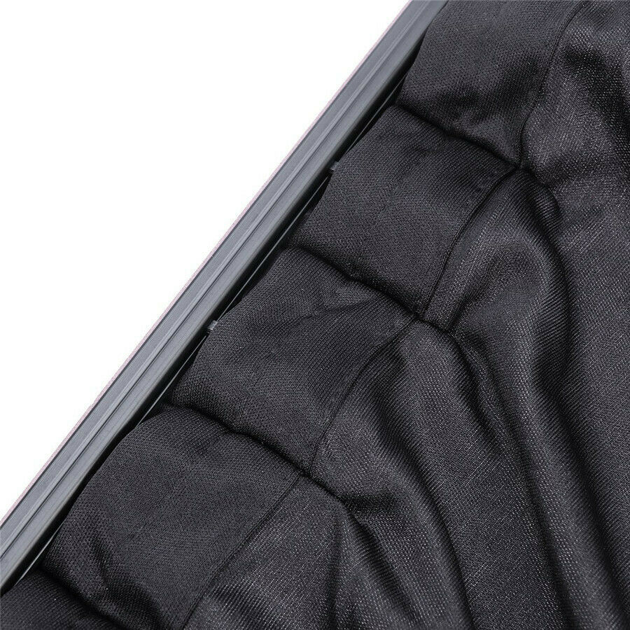 2x Kartech Car Window Curtains Retractable Sun Shades UV Protection Black Rear