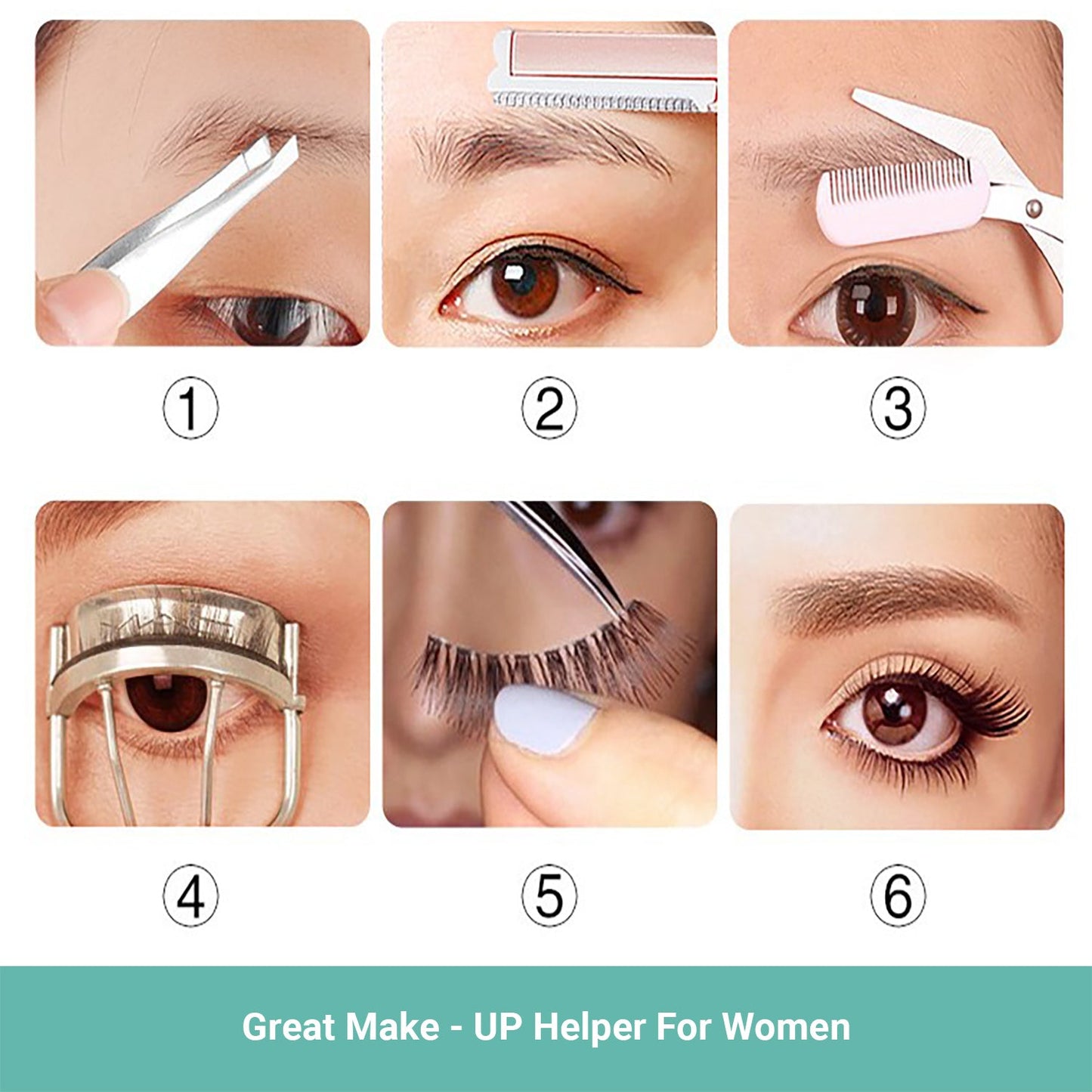 Lebeau 10 In 1 Eyebrow Razor Set Beauty Tool Eyelash Curler Hair Scissors Comb