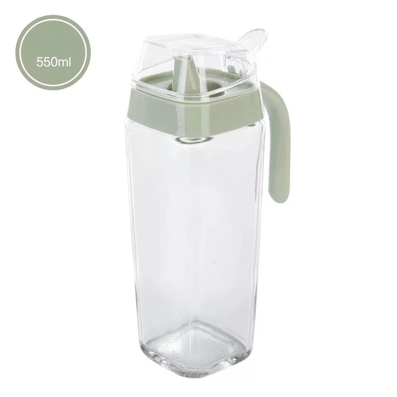2x Glass Oil Pourer Bottle Dispenser Olive Vinegar 500ml Kitchen Leak-Proof AU