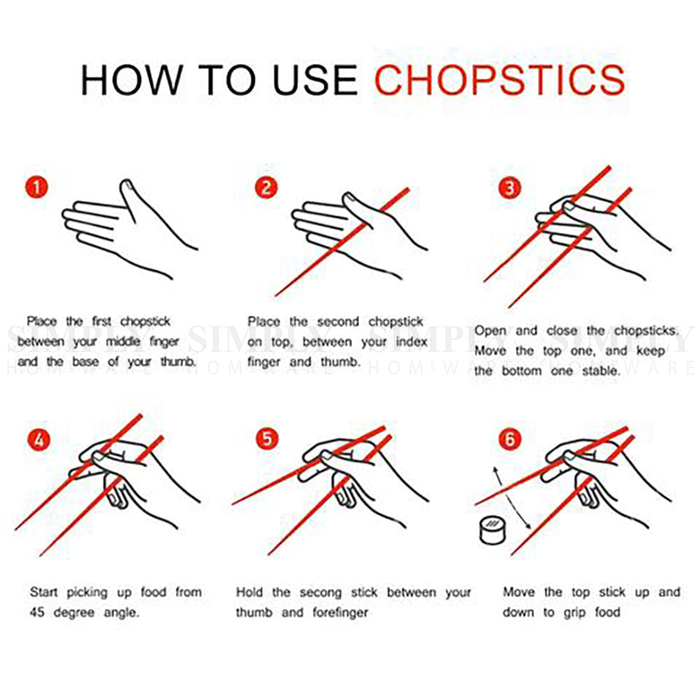 Stainless Steel Chopsticks 304 Set Bulk Silver Metal Korean Asian Japanese Gift - Simply Homeware