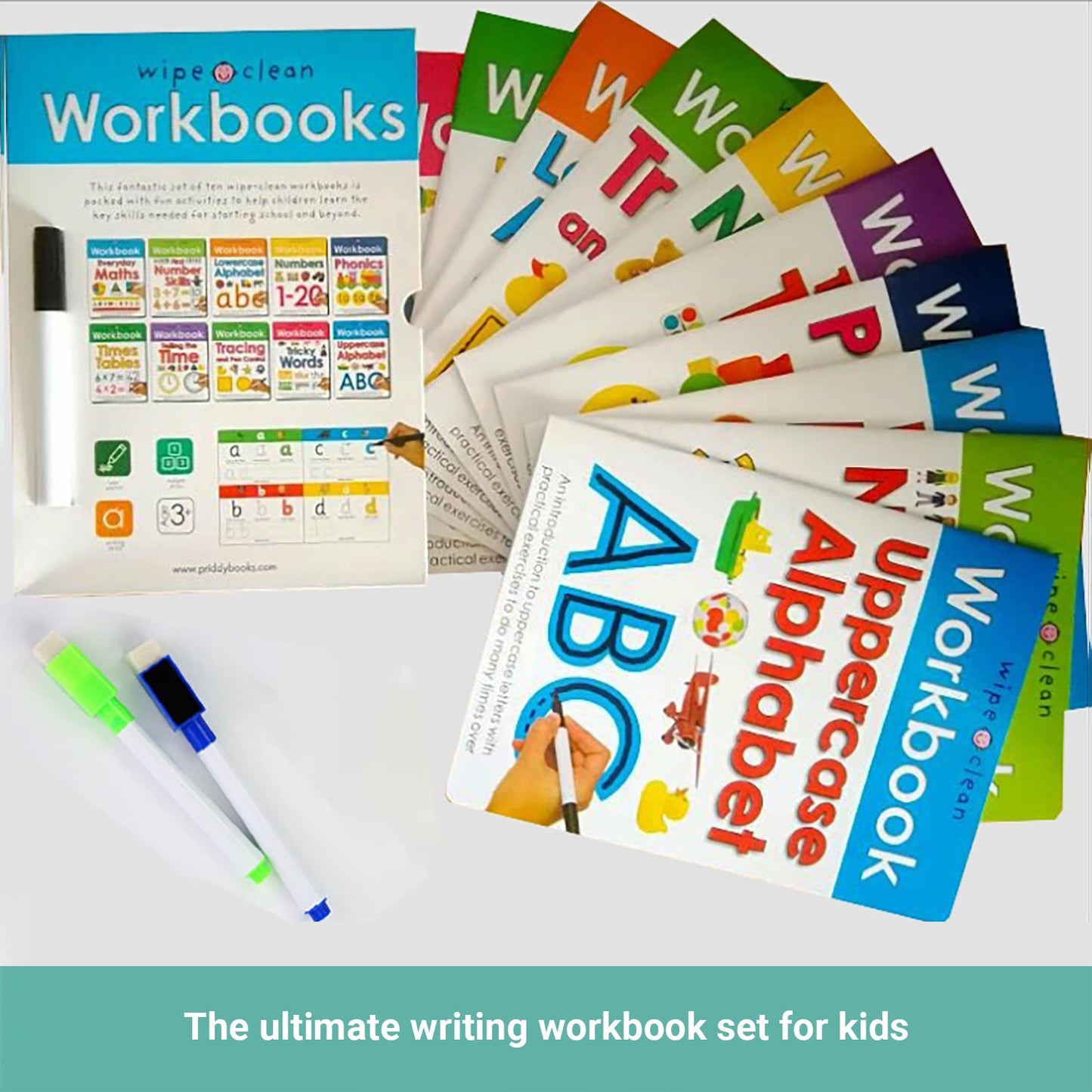 Truboo Wipe Clean Workbook Kids Toddlers Preschool Letter Learning 4/10Pcs Set