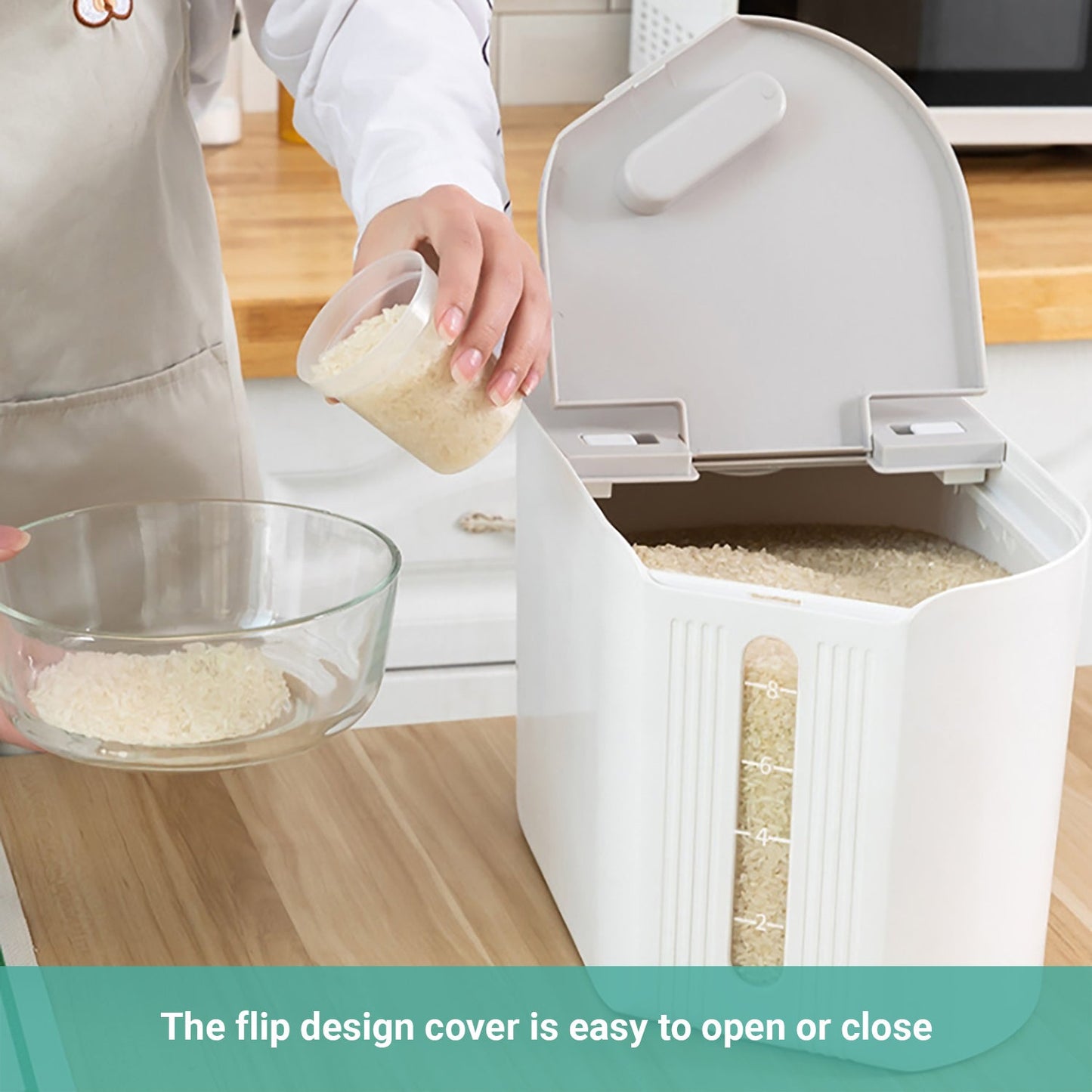 Lecluse Rice Dispenser Cereal Storage Box Spaghetti Noodle Container Sealed