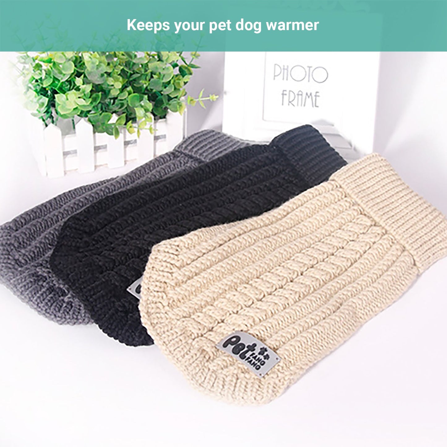 Pipers Dog Sweater Pet Clothes Coat Turtleneck Knitwear Classic Winter Warm
