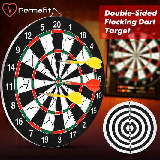 Permafit Dart Board Double Sides Professional Competition Set Rollup Magnetic