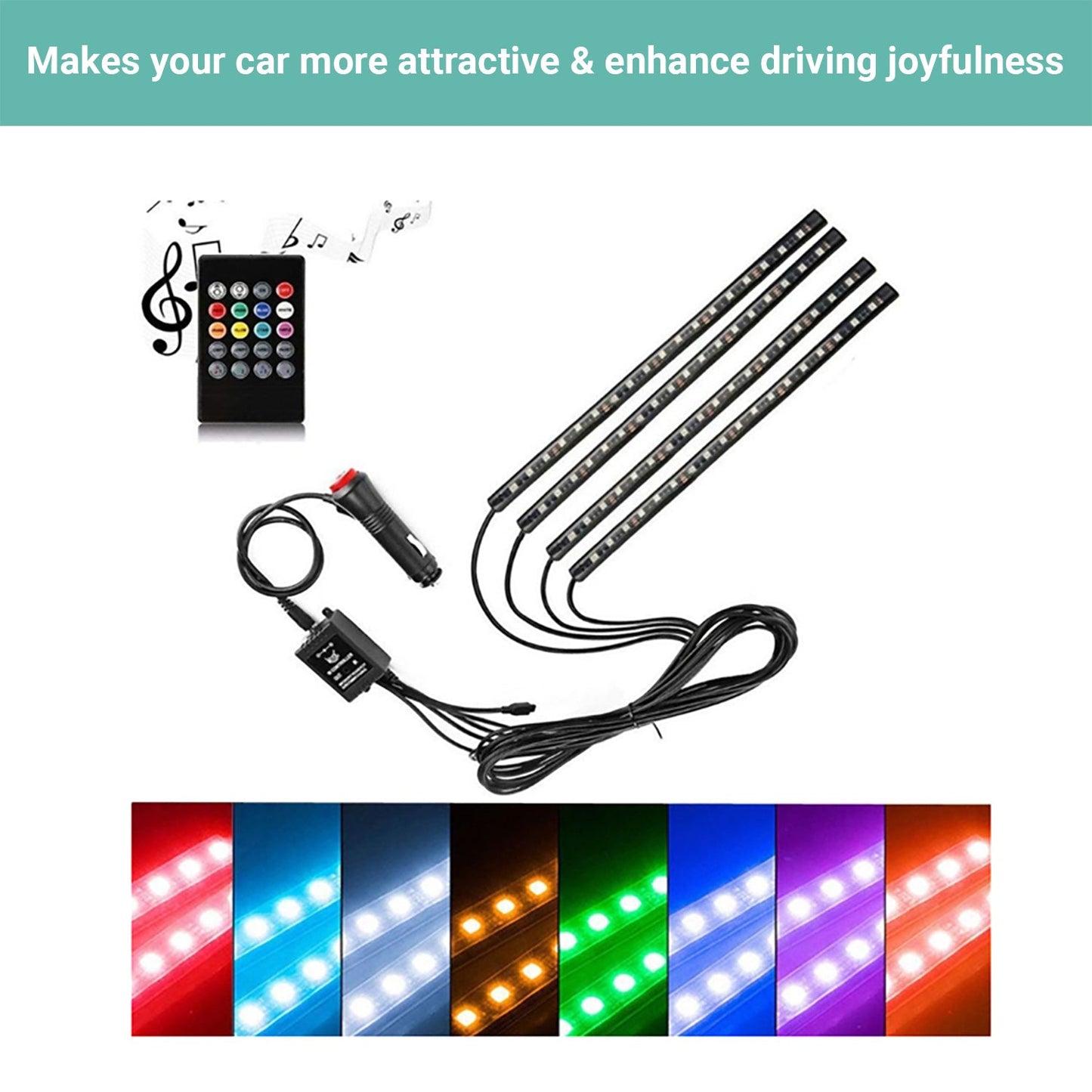Kartech Car Interior Lights LED Wireless Decorative Music Strip Atmosphere Bar