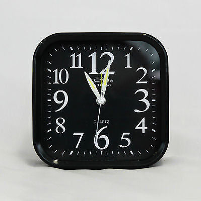 Minimalist Analog Alarm Clock Analogue Clocks Battery Desktop Table Bedside