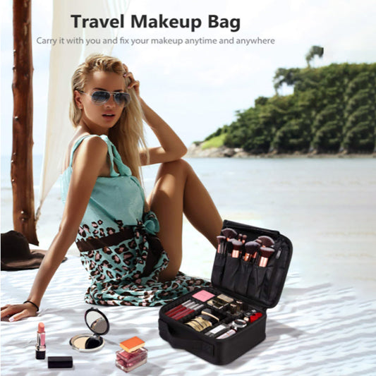 Lebeau Travel Makeup Train Case Cosmetic Train Organizer Portable Artist Storage