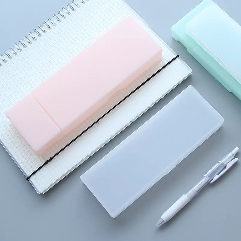 Pencil Case Clear Pen Box Stationery Waterproof Office School Plastic Classic AU
