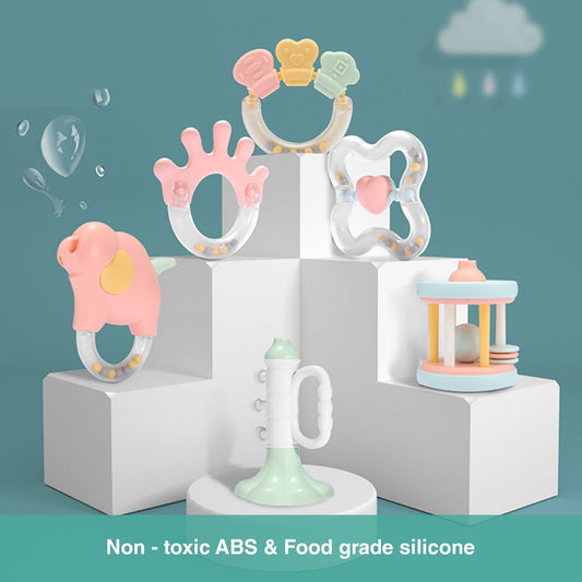 Truboo Baby Rattles And Teethers Grab Toy Set For Newborn Infant 3 6 9 12 Month