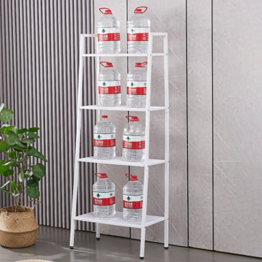 Lecluse 4-Tier Metal Ladder Shelf Mesh Bookcase Multifunctional Ladder-Shaped Pl