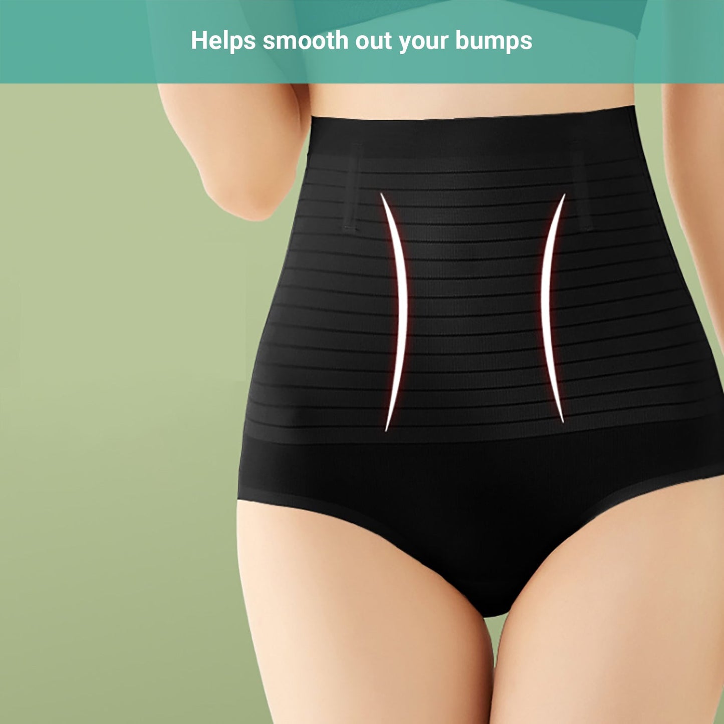 Meur Women High Waist Shapewear Stripe Briefs Shorts Body Slimmer Tummy Control