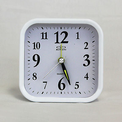 Minimalist Analog Alarm Clock Analogue Clocks Battery Desktop Table Bedside