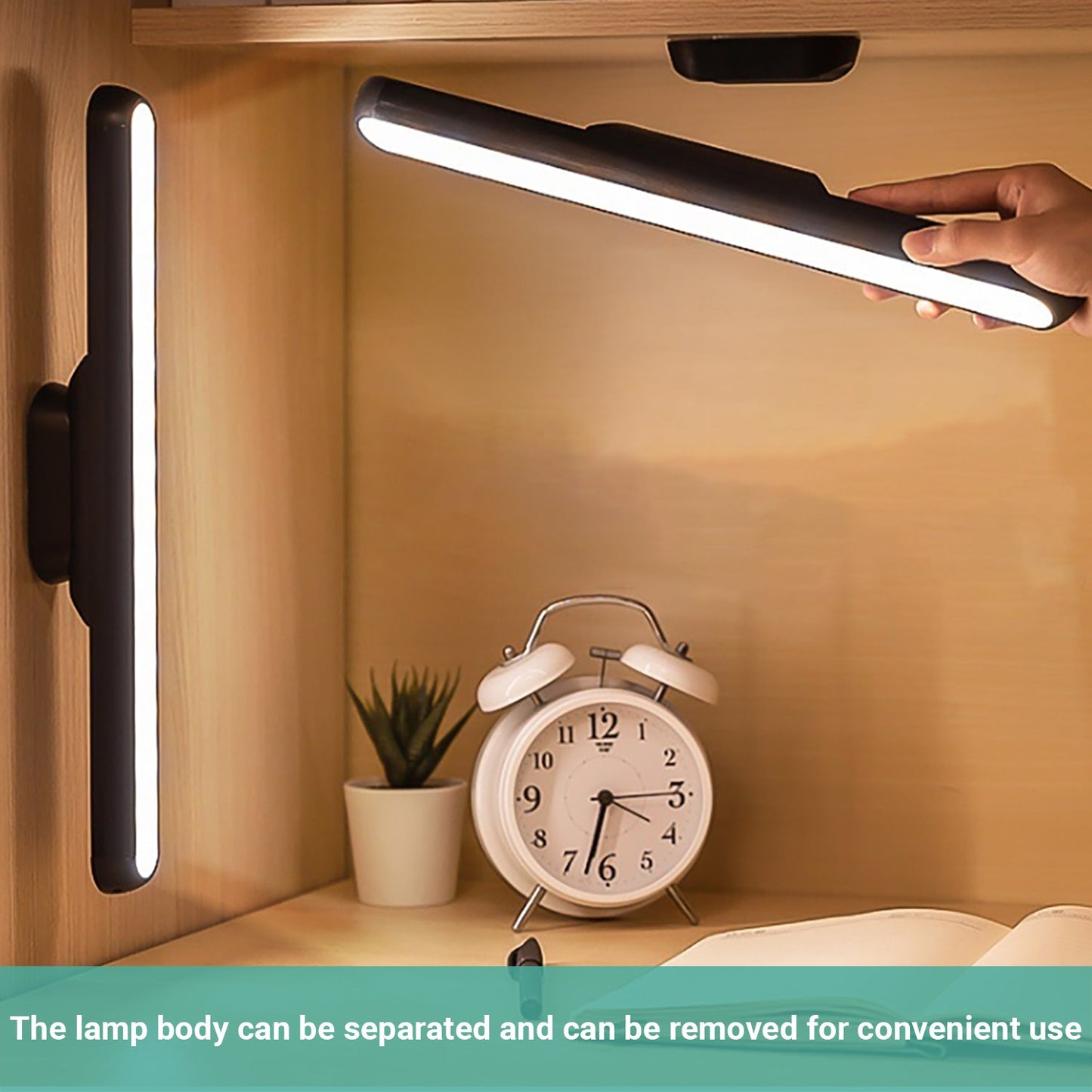 Lecluse LED Desk Lamp USB Rechargeable Learning Light Eye Protection Cabinet