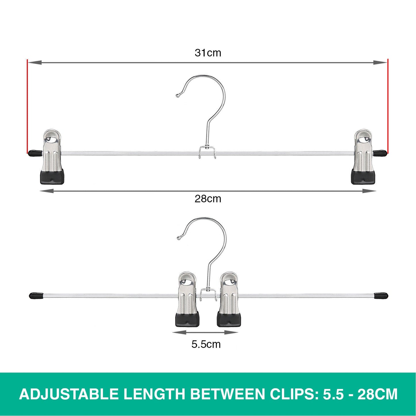Metal Clip Hangers Trouser Skirt Coat Pants Bulk Clothes Clothing Coathangers