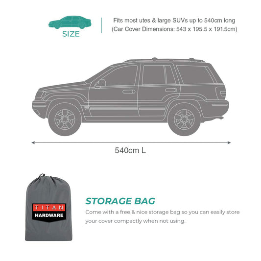 Oxford Cloth Car Cover Ute SUV Lightweight Waterproof Dust Hail Sun Universal L