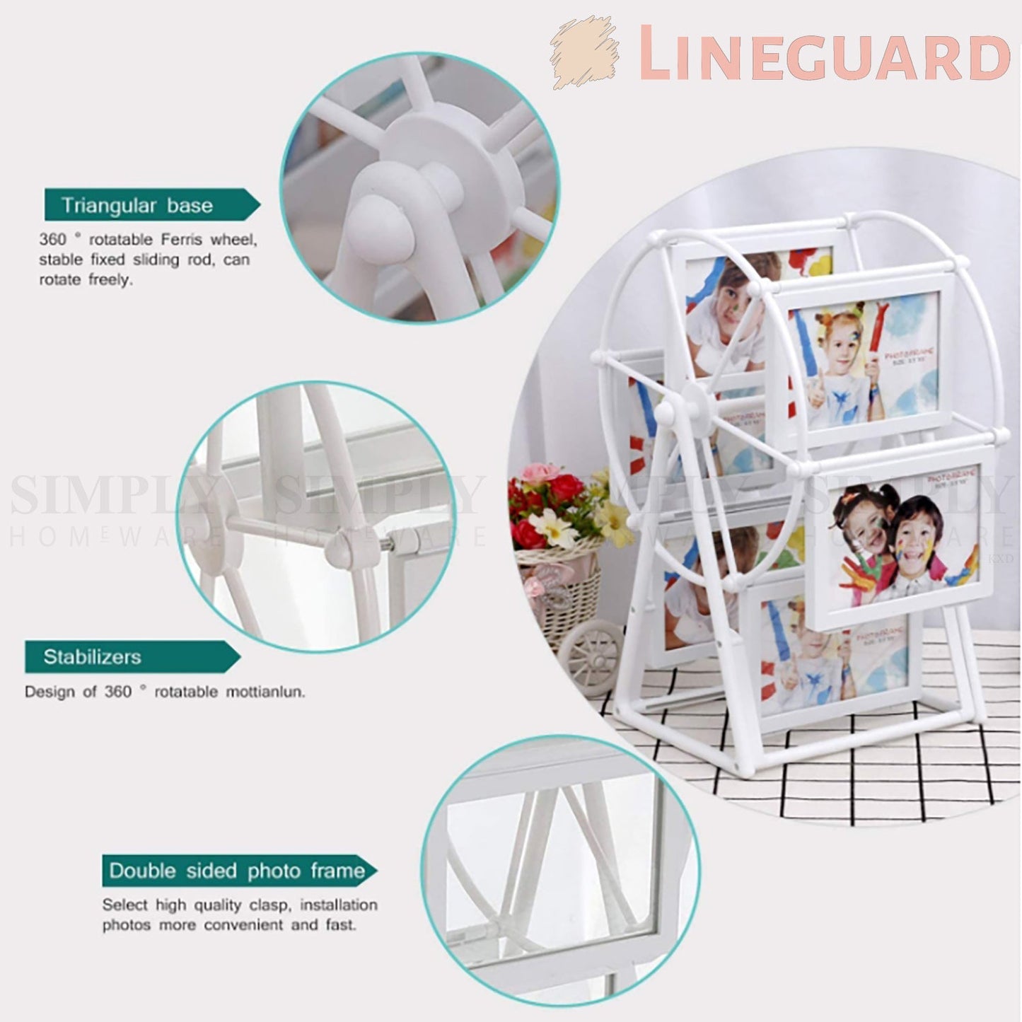 Lineguard Ferris Wheel Photo Frame Rotating Picture Platform Windmill Display