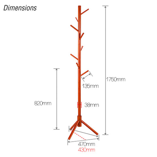 Wooden Coat Stand Rack Clothes Hanger Hat Tree White Jacket Bag Umbrella Hook