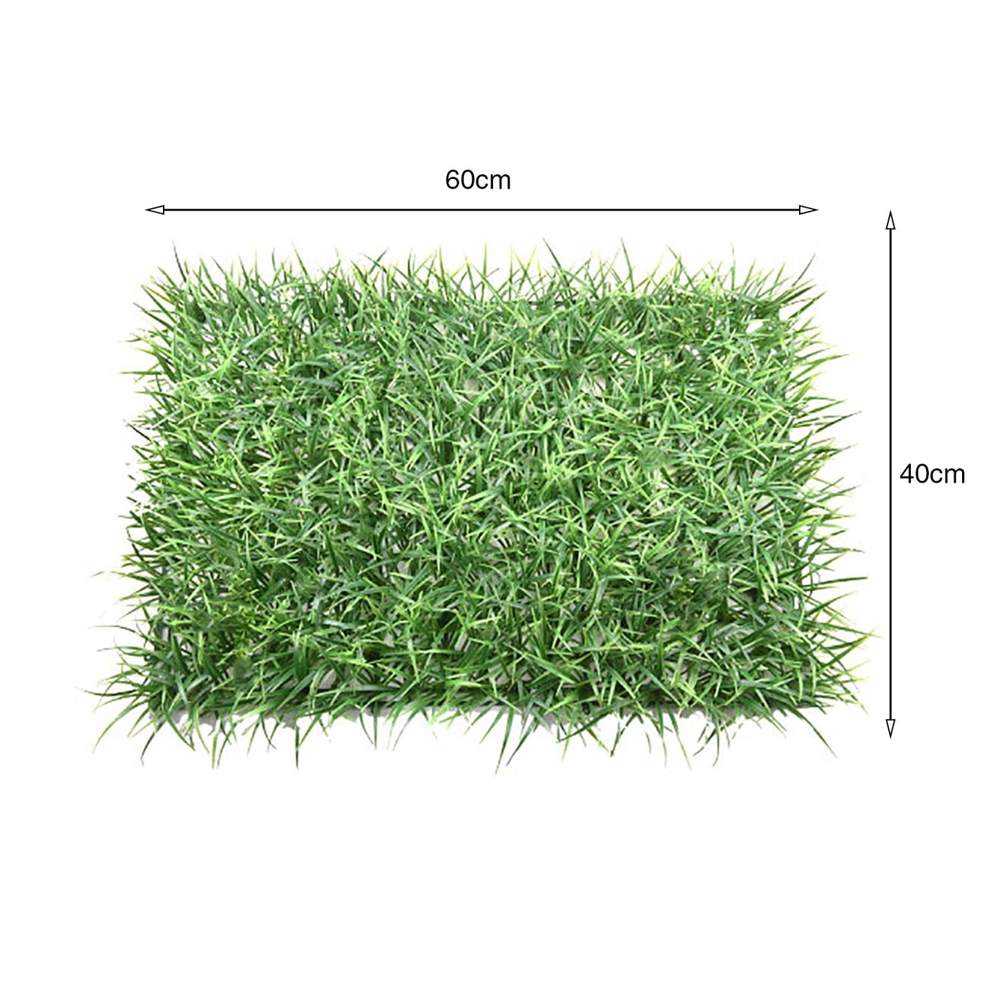 Rice Seedling Fake Grass Hedge Vertical Garden Green Wall Mat Artificial 60x40cm