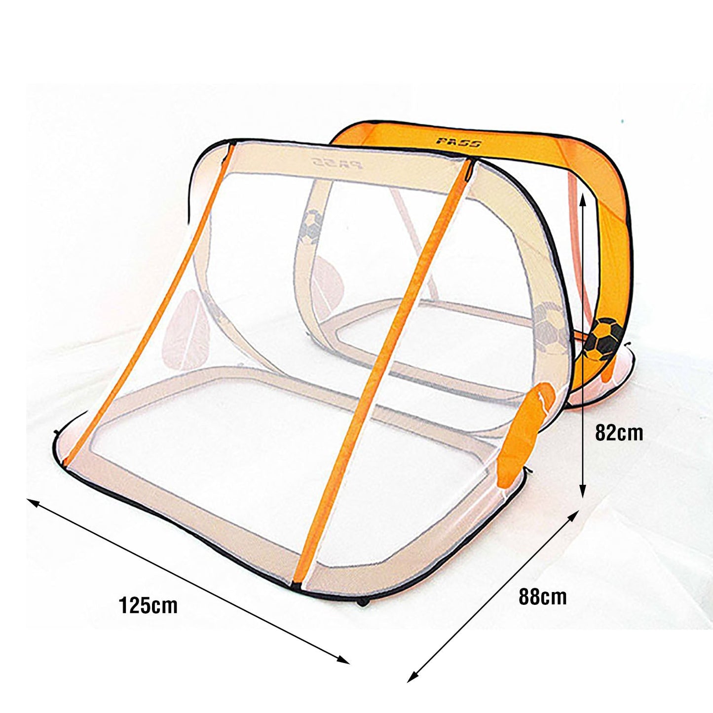 2x Pop Up Soccer Goals Football Net Kids Portable Mini Foldable Pop-Up Orange