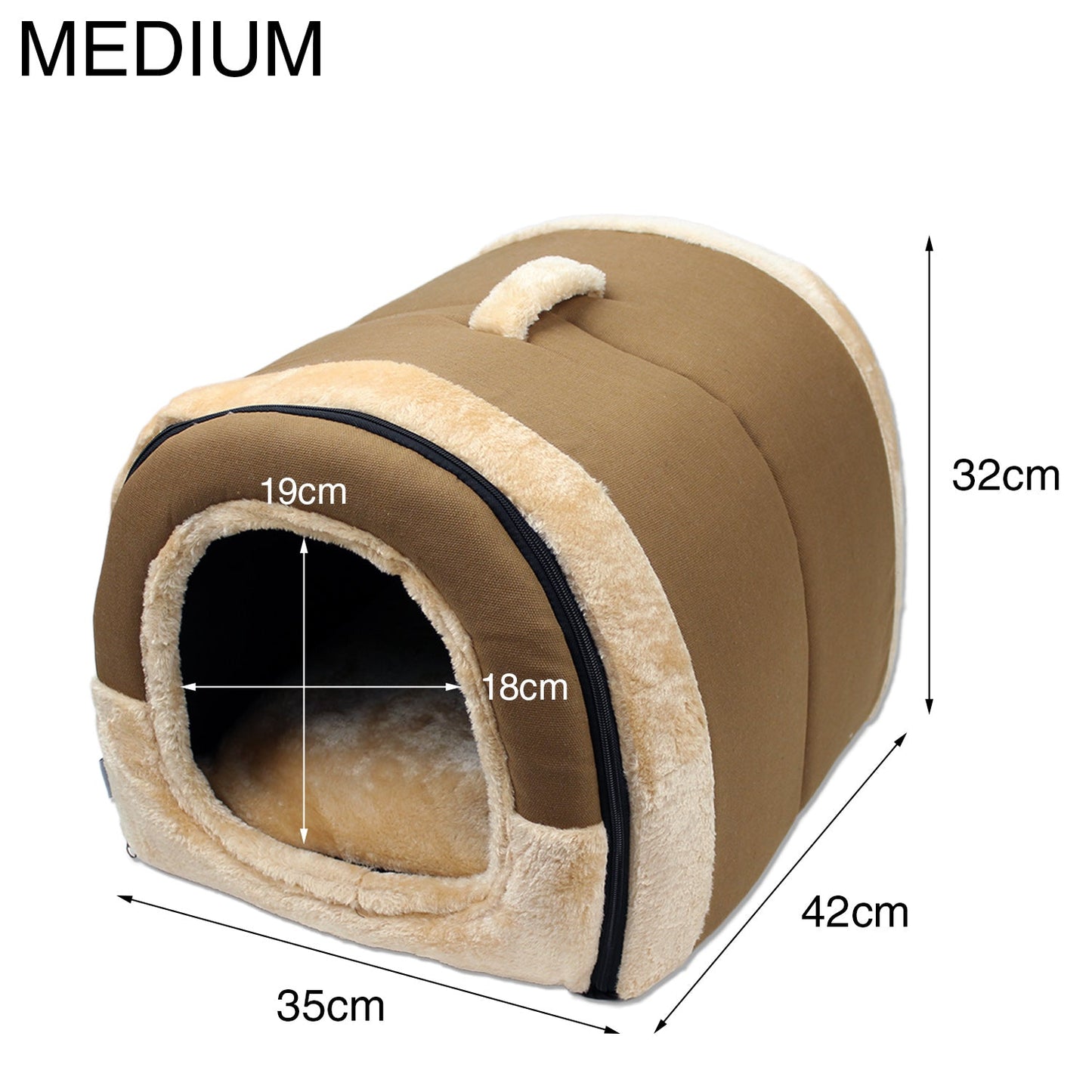 Pet Dog House Kennel Soft Igloo Warm Bed Cave Cat Puppy Beds Doghouse Folding