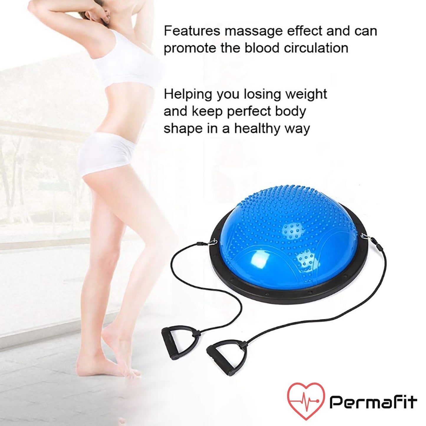 Permafit Yoga Bosu Balance Ball Gym Training Exercise Fitness Core Pilates Half