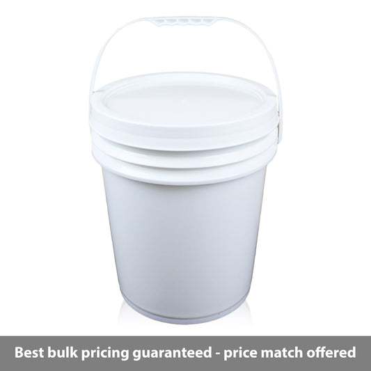 Plastic Bucket with Lid Buckets White 5L 10L 15L 20L Food Grade Pail Handle Bulk