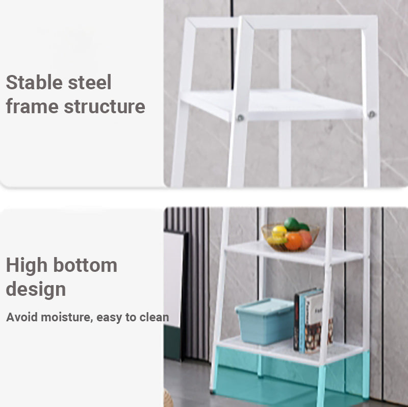 Lecluse 4-Tier Metal Ladder Shelf Mesh Bookcase Multifunctional Ladder-Shaped Pl