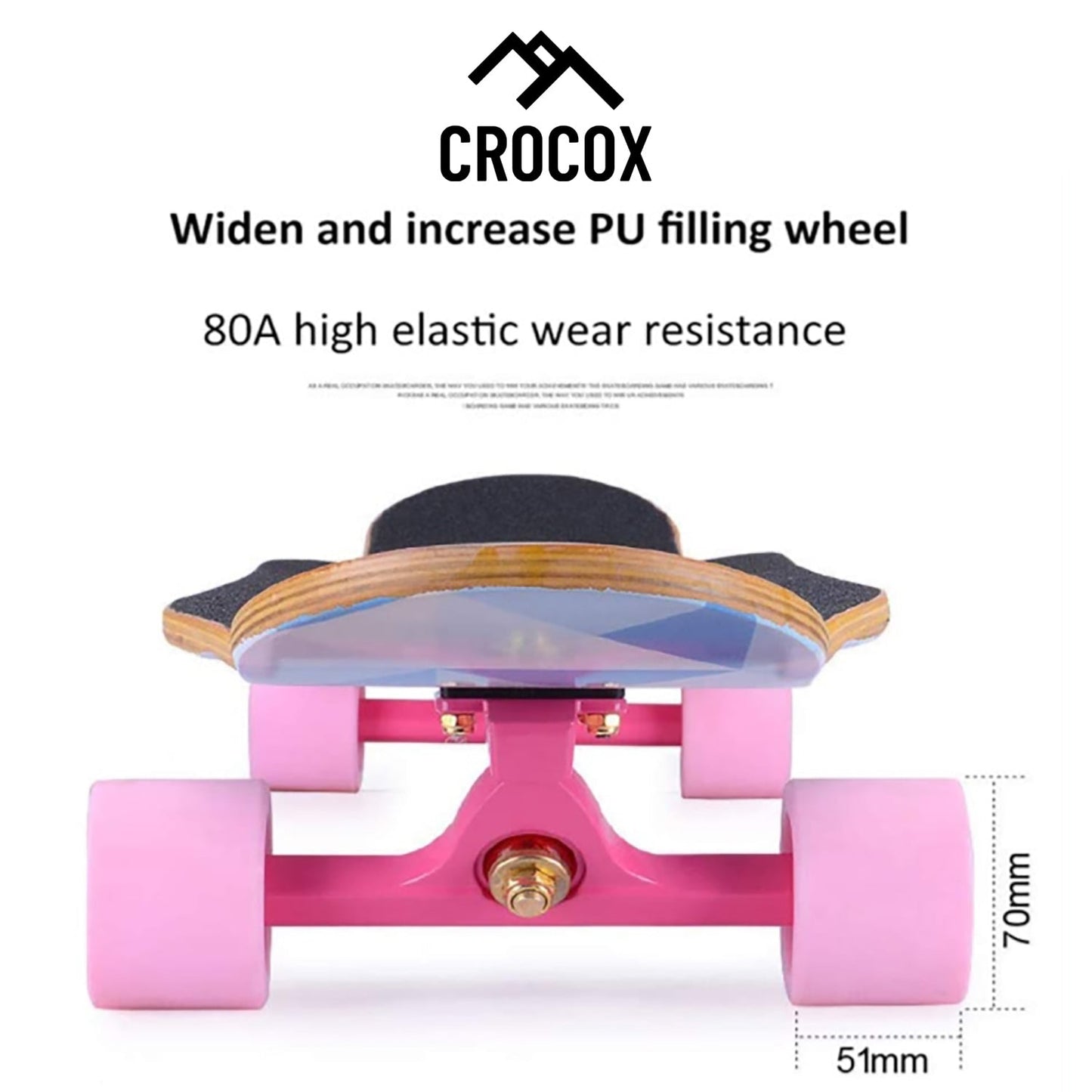 Crocox Adult Longboard Skateboard Complete Youth Beginner Maple Deck Outdoor