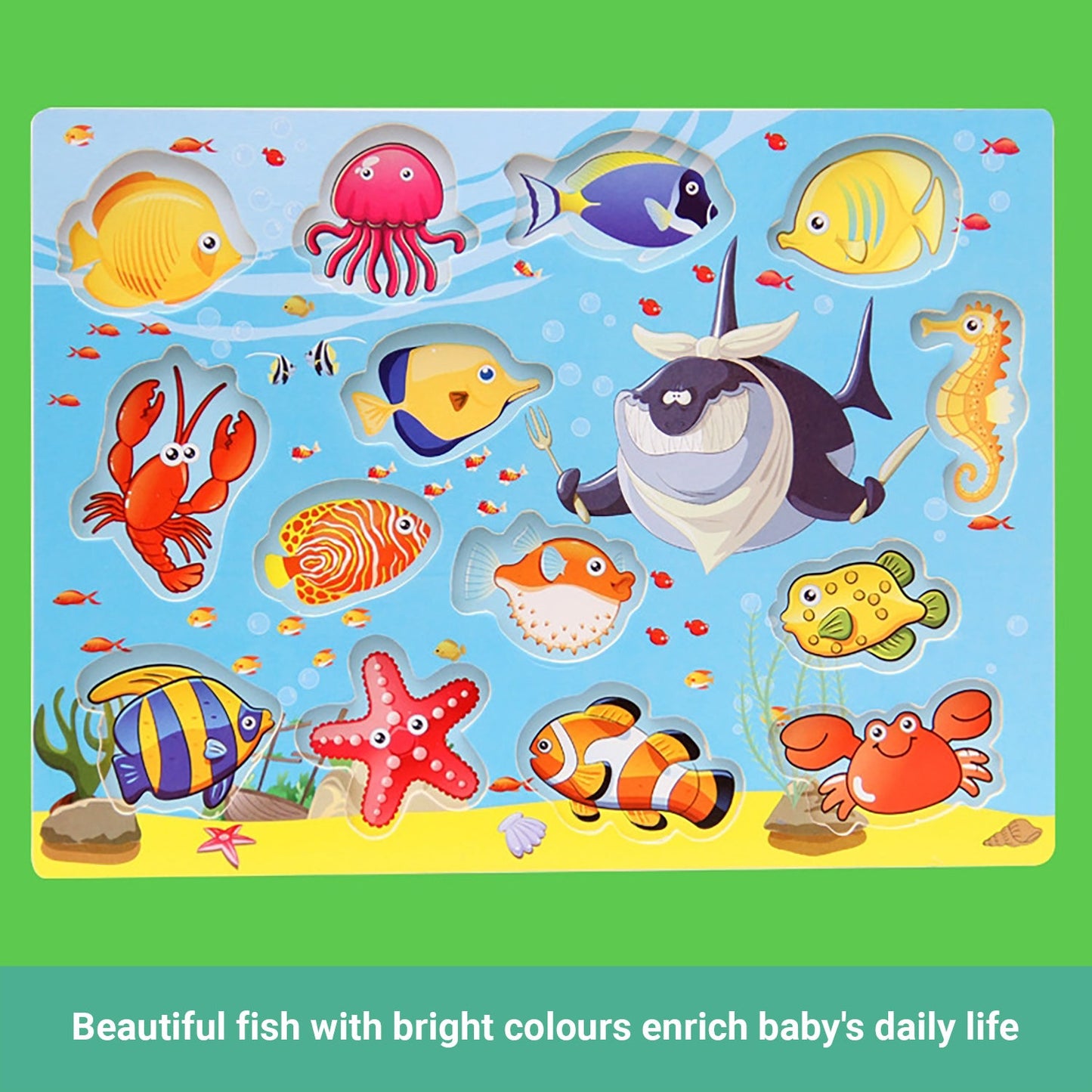 Truboo Kids Magnetic Fishing Toy Children Wooden Puzzle Game Set Toddlers 2 3 4