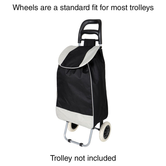 2x Replacement Wheels Shopping Cart Replace Trolley Foldable Luggage Black White