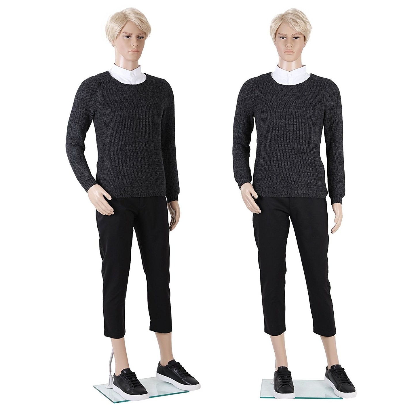 Full Body Mannequin Female Male Clothes Display Torso White Black Adjustable 185 - Simply Homeware