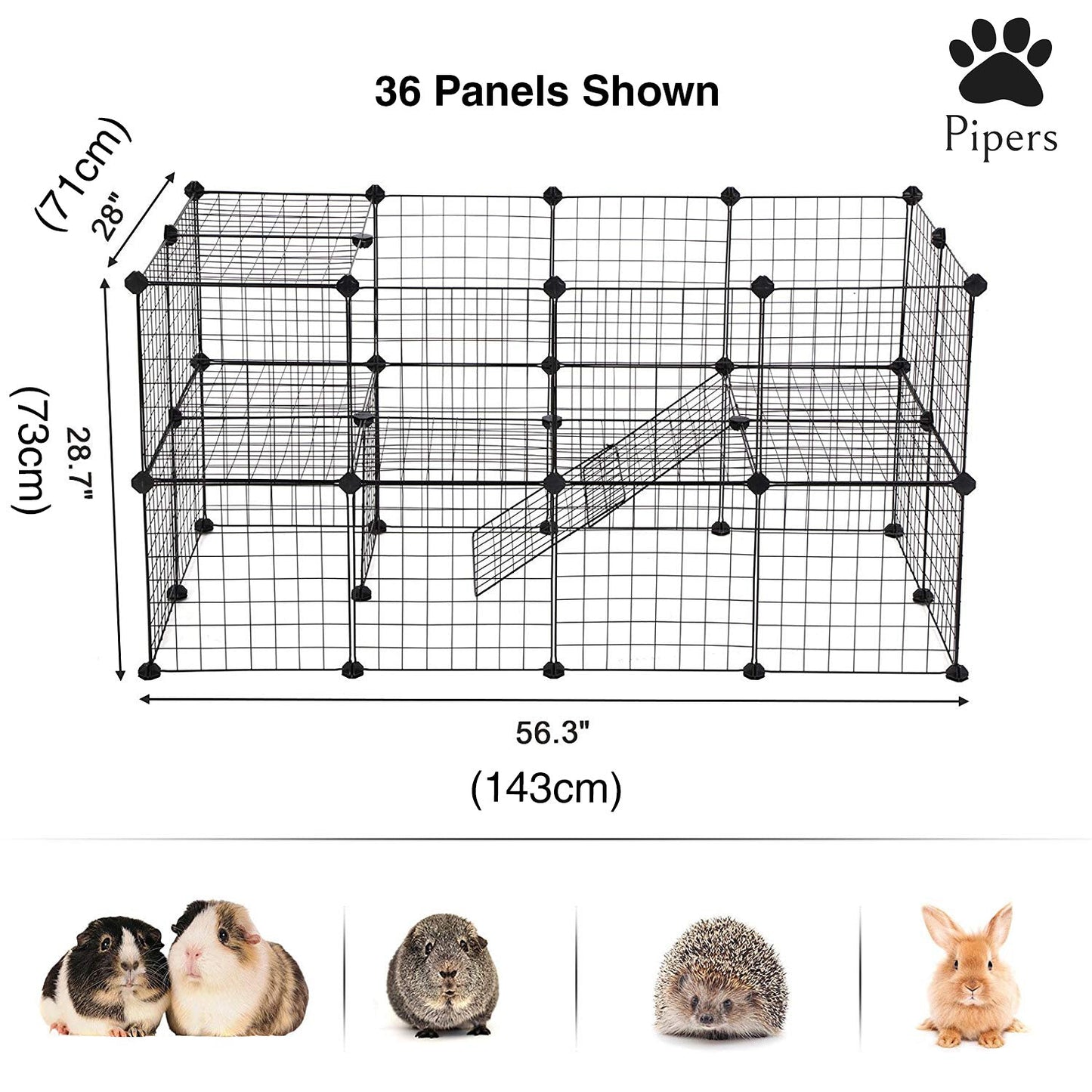 Pipers Pet Fence Cage Dog Puppy Playpen Enclosure Panels Customizable Foldable