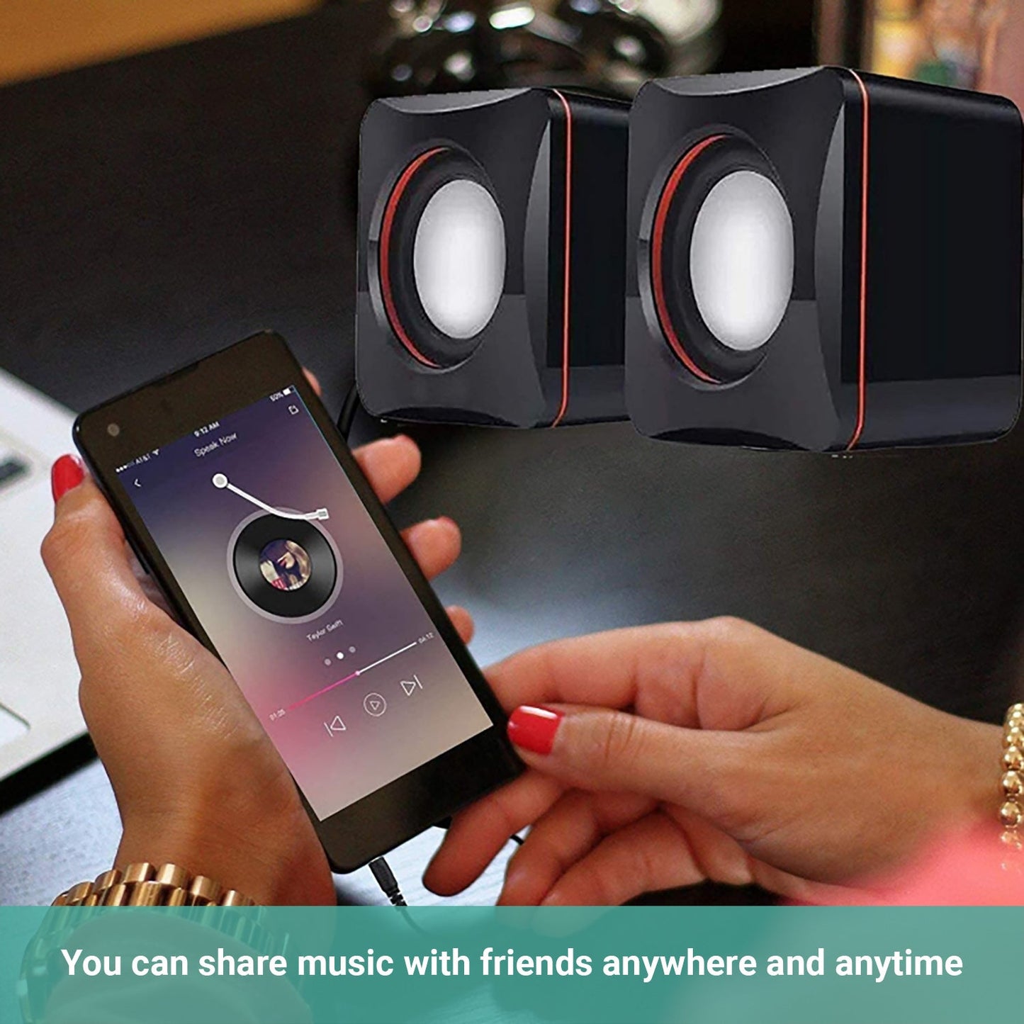 2x Kartech Mini Computer Speakers USB 2.0 Multimedia Music Stereo Desktop Sound
